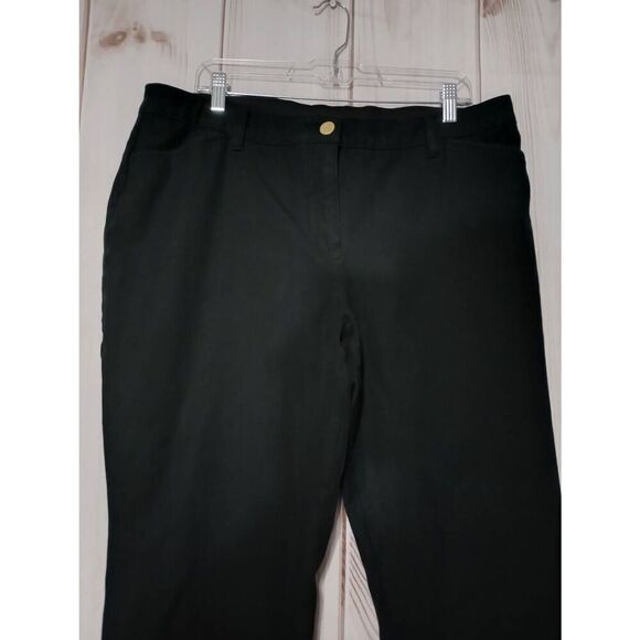 Chico's Pants So Slimming Chico's 3 Ladies Large Black Khakis Comfort Waist - Picture 3 of 8